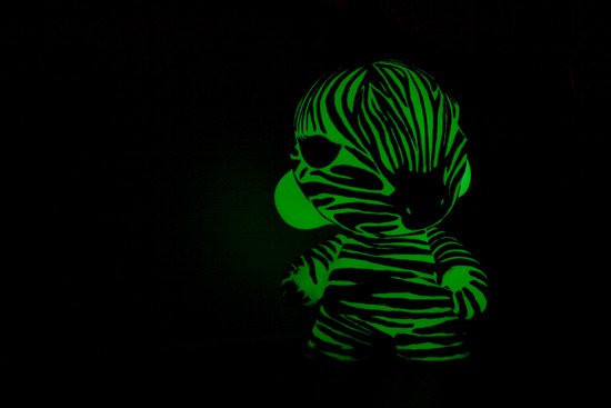 Glow-in-the-dark Zebra Munny